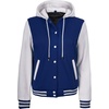 image:imageWomens Hooded Varsity Jacket Letterman High School Bomber Baseball JacketsRoyal Blue  White