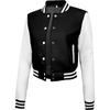 image:imageDecrum Letterman Varsity Jacket Women  Casual Highschool Baseball Style Cropped Bomber Jacket WomenBlack and White