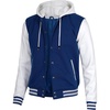 image:imageDecrum Mens Letterman Bomber Hooded Varsity JacketsRoyal Blue White