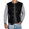 image:imageDecrum Varsity Jacket Men  Letterman Bomber Style Mens Baseball JacketsBlack Heather Grey