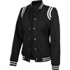 image:imageVarsity Jacket Women Bomber Shoulder Detailing Baseball Letterman JacketsBlack