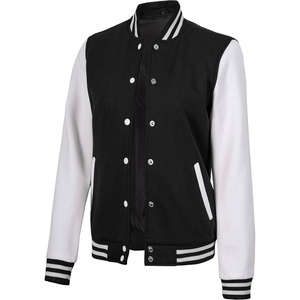 image:imageDecrum Bomber Varsity Jacket Women  High School Letterman Baseball JacketsBlack White