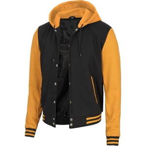 image:imageDecrum Mens Letterman Bomber Hooded Varsity JacketsBlack Yellow