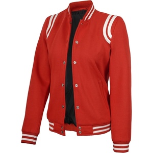 image:imageVarsity Jacket Women Bomber Shoulder Detailing Baseball Letterman JacketsRed