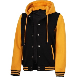 image:imageWomens Hooded Varsity Jacket Letterman High School Bomber Baseball JacketsBlack  Yellow