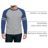 image:imageDecrum Mens Crewneck Raglan Baseball Shirt  Soft Sports Style Casual Long Sleeve Shirts for MenDenim Blue  Heather Grey