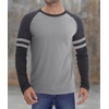 image:imageDecrum Mens Crewneck Raglan Baseball Shirt  Soft Sports Style Casual Long Sleeve Shirts for MenHeather Grey  Charcoal