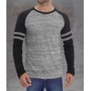 image:imageDecrum Mens Crewneck Raglan Baseball Shirt  Soft Sports Style Casual Long Sleeve Shirts for MenMelange Grey  Black