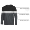 image:imageDecrum Mens Long Sleeve Shirts  Three Tone Color Block Crew Neck TShirtBlack Gray Charcoal  3 Tone Long Sleeves