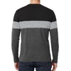 image:imageDecrum Mens Long Sleeve Shirts  Three Tone Color Block Crew Neck TShirtBlack Gray Charcoal  3 Tone Long Sleeves