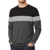 image:imageDecrum Mens Long Sleeve Shirts  Three Tone Color Block Crew Neck TShirtBlack Gray Charcoal  3 Tone Long Sleeves