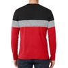 image:imageDecrum Mens Long Sleeve Shirts  Three Tone Color Block Crew Neck TShirtBlack Gray Red  3 Tone Long Sleeves