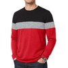 image:imageDecrum Mens Long Sleeve Shirts  Three Tone Color Block Crew Neck TShirtBlack Gray Red  3 Tone Long Sleeves
