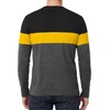 image:imageDecrum Mens Long Sleeve Shirts  Three Tone Color Block Crew Neck TShirtBlack Yellow Charcoal  3 Tone Long Sleeves