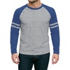 image:imageDecrum Mens Crewneck Raglan Baseball Shirt  Soft Sports Style Casual Long Sleeve Shirts for MenDenim Blue  Heather Grey