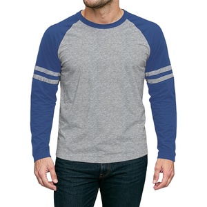 image:imageDecrum Mens Crewneck Raglan Baseball Shirt  Soft Sports Style Casual Long Sleeve Shirts for MenDenim Blue  Heather Grey