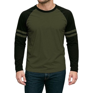 image:imageDecrum Mens Crewneck Raglan Baseball Shirt  Soft Sports Style Casual Long Sleeve Shirts for MenMilitary Green  Black