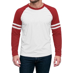 image:imageDecrum Mens Crewneck Raglan Baseball Shirt  Soft Sports Style Casual Long Sleeve Shirts for MenWhite  Red