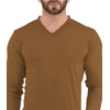 image:imageDecrum V Neck Long Sleeve Shirts for Men  Full Sleeves Style Soft V Neck T Shirts MenBrown