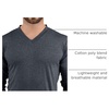 image:imageDecrum V Neck Long Sleeve Shirts for Men  Full Sleeves Style Soft V Neck T Shirts MenCharcoal Grey