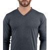 image:imageDecrum V Neck Long Sleeve Shirts for Men  Full Sleeves Style Soft V Neck T Shirts MenCharcoal Grey