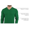 image:imageDecrum V Neck Long Sleeve Shirts for Men  Full Sleeves Style Soft V Neck T Shirts MenGreen
