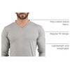 image:imageDecrum V Neck Long Sleeve Shirts for Men  Full Sleeves Style Soft V Neck T Shirts MenHeather Grey