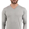 image:imageDecrum V Neck Long Sleeve Shirts for Men  Full Sleeves Style Soft V Neck T Shirts MenHeather Grey