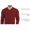image:imageDecrum V Neck Long Sleeve Shirts for Men  Full Sleeves Style Soft V Neck T Shirts MenMaroon