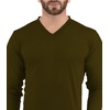 image:imageDecrum V Neck Long Sleeve Shirts for Men  Full Sleeves Style Soft V Neck T Shirts MenMilitary Green