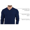 image:imageDecrum V Neck Long Sleeve Shirts for Men  Full Sleeves Style Soft V Neck T Shirts MenNavy Blue
