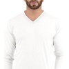 image:imageDecrum V Neck Long Sleeve Shirts for Men  Full Sleeves Style Soft V Neck T Shirts MenWhite