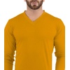 image:imageDecrum V Neck Long Sleeve Shirts for Men  Full Sleeves Style Soft V Neck T Shirts MenYellow
