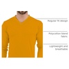 image:imageDecrum V Neck Long Sleeve Shirts for Men  Full Sleeves Style Soft V Neck T Shirts MenYellow