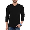 image:imageDecrum V Neck Long Sleeve Shirts for Men  Full Sleeves Style Soft V Neck T Shirts MenBlack