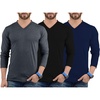 image:imageMultipack VNeck Long Sleeve TShirts  Full Sleeve Pack Of Tees For MenPack of 3  Lgs Set 10 Vneck Shirt Mens