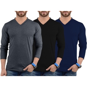 image:imageMultipack VNeck Long Sleeve TShirts  Full Sleeve Pack Of Tees For MenPack of 3  Lgs Set 10 Vneck Shirt Mens