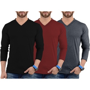 image:imageMultipack VNeck Long Sleeve TShirts  Full Sleeve Pack Of Tees For MenPack of 3  Lgs Set 7 Vneck Shirt Mens