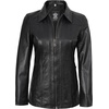 image:imageDecrum 100 Real Leather Car Coat for Women Long Jacket With Shirt CollarBlack