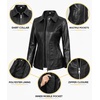 image:imageDecrum 100 Real Leather Car Coat for Women Long Jacket With Shirt CollarBlack