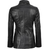 image:imageDecrum 100 Real Leather Car Coat for Women Long Jacket With Shirt CollarBlack