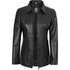 image:imageDecrum 100 Real Leather Car Coat for Women Long Jacket With Shirt CollarBlack