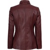 image:imageDecrum 100 Real Leather Car Coat for Women Long Jacket With Shirt CollarBurgundy