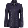 image:imageDecrum 100 Real Leather Car Coat for Women Long Jacket With Shirt CollarPurple Wax
