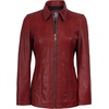 image:imageDecrum 100 Real Leather Car Coat for Women Long Jacket With Shirt CollarRed Wax
