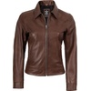 image:imageDecrum 100 Real Leather Jackets For Women Vintage Shirt Collar StyleCognac Wax