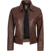 image:imageDecrum 100 Real Leather Jackets For Women Vintage Shirt Collar StyleCognac Wax