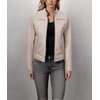 image:imageDecrum Cafe Racer Real Lambskin Motorcycle Style Leather Jacket WomenBeige