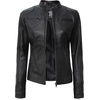 image:imageDecrum Cafe Racer Real Lambskin Motorcycle Style Leather Jacket WomenBlack