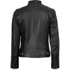 image:imageDecrum Cafe Racer Real Lambskin Motorcycle Style Leather Jacket WomenBlack Gold